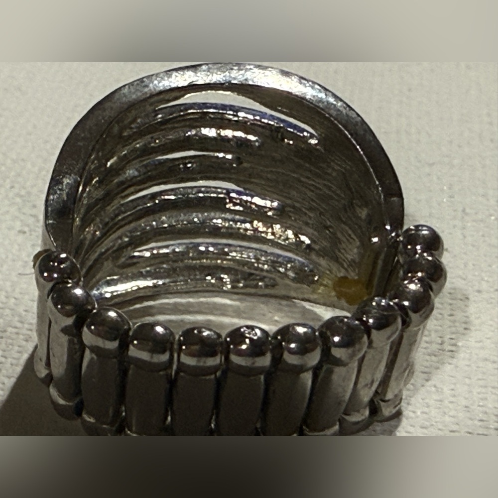 Silver Statement Ring With Industrial Design - image 4